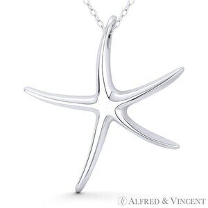 Starfish Ocean Sealife Charm Pendant in .925 Sterling Silver